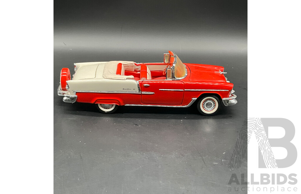 FRANKLIN MINT PRECISION MODELS 1:24 Scale Model - 1955 Chevrolet Bel Air Convertible and 1955 Ford Fairlane Crown Victoria - Lot of 2