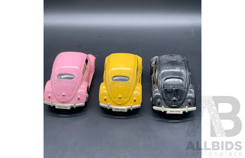 Collection of Assorted Die-Cast Metal Models, Including 1:42 Volkswagen Classic Beetle Bug and Bus Vans, 1:24 1996 Ford F-150 and 1:42 1948 MG TC Roadster  - Lot of 8