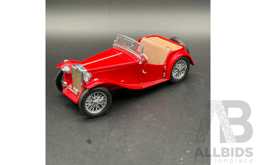 Collection of Assorted Die-Cast Metal Models, Including 1:42 Volkswagen Classic Beetle Bug and Bus Vans, 1:24 1996 Ford F-150 and 1:42 1948 MG TC Roadster  - Lot of 8
