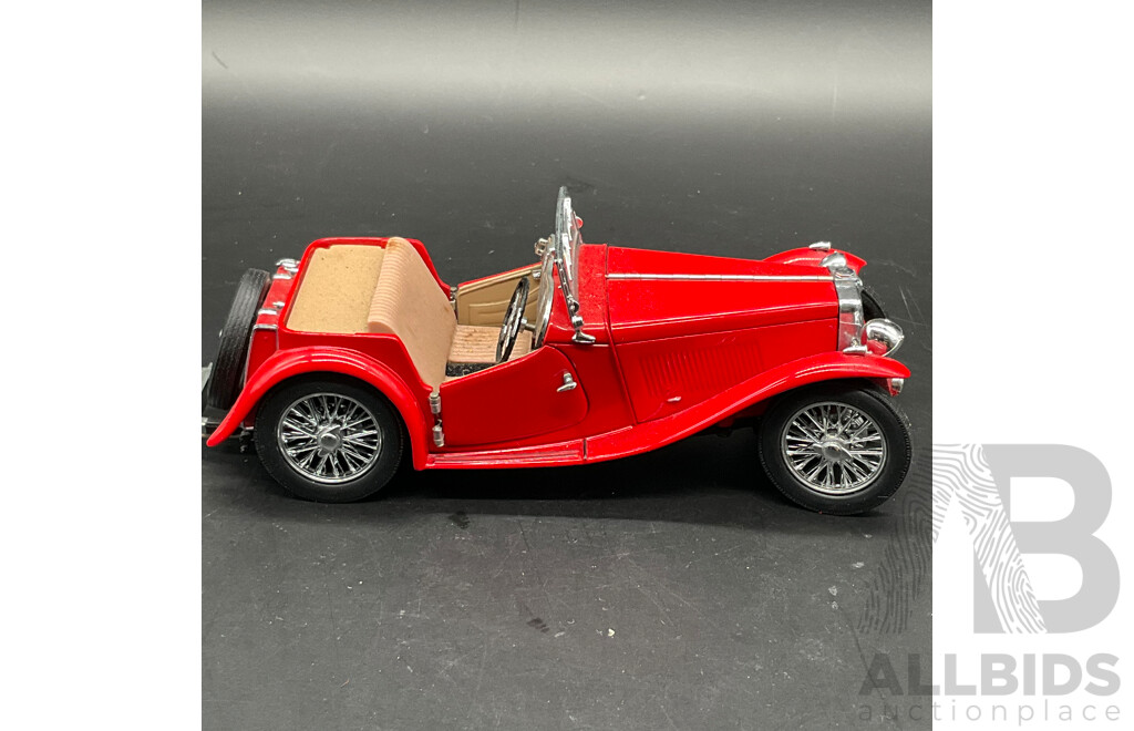 Collection of Assorted Die-Cast Metal Models, Including 1:42 Volkswagen Classic Beetle Bug and Bus Vans, 1:24 1996 Ford F-150 and 1:42 1948 MG TC Roadster  - Lot of 8