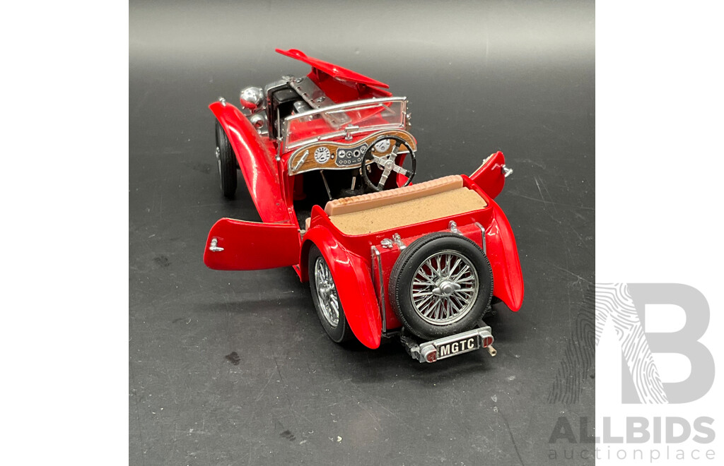 Collection of Assorted Die-Cast Metal Models, Including 1:42 Volkswagen Classic Beetle Bug and Bus Vans, 1:24 1996 Ford F-150 and 1:42 1948 MG TC Roadster  - Lot of 8