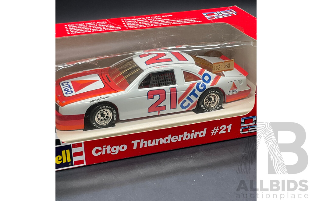 REVELL 1:24 Scale Model Cars, Including Goodwrench Lumina #3, Pennzoil Pontiac #30 and Citgo Thunderbird #21- Lot of 3