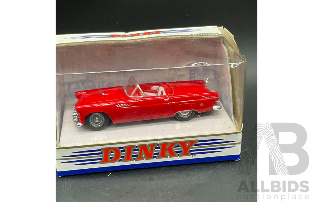 MATCHBOX DINKY 1:43 Scale Model Cars, Including 1948 Tucker Torpedo (DY-11), 1967 Ford Mustang Fast Back (DY-16), 1955 Ford Thunderbird (DY-31) and 1953 Buick Skylark (DY-29) - Lot of 4