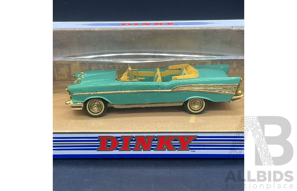 MATCHBOX DINKY 1:43 Scale Model Cars, Including 1956 Chevrolet Corvette (DY-23), Studebaker Golden Hawk (DY-26), 1959 Cadillac Coupe De Ville (DY7-8), 1957 Chevrolet Convertibla (DY-27) - Lot of 4