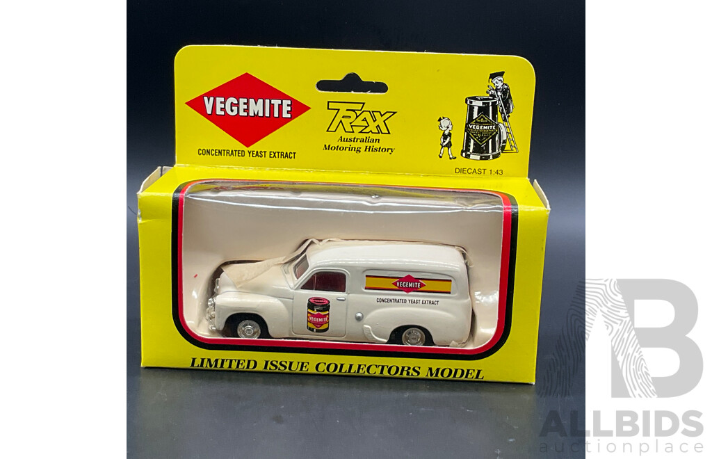 TRAX Holden FJ Panel Van 1953 White Vegemite Livery 1:43 Scale Diecast Model
