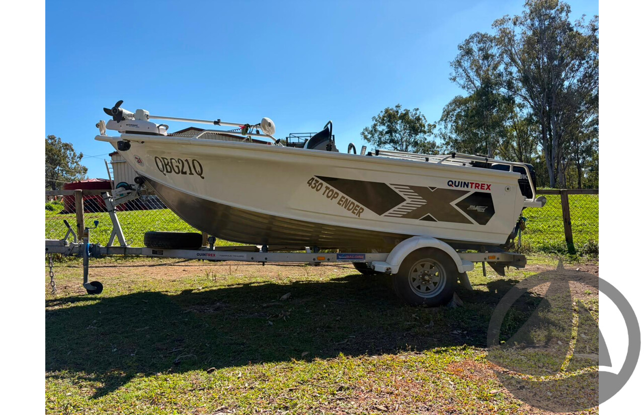 NO RESERVE INSURANCE - 2024 Quintrex 430 Topender, 60HP Suzuki 4 Stroke
