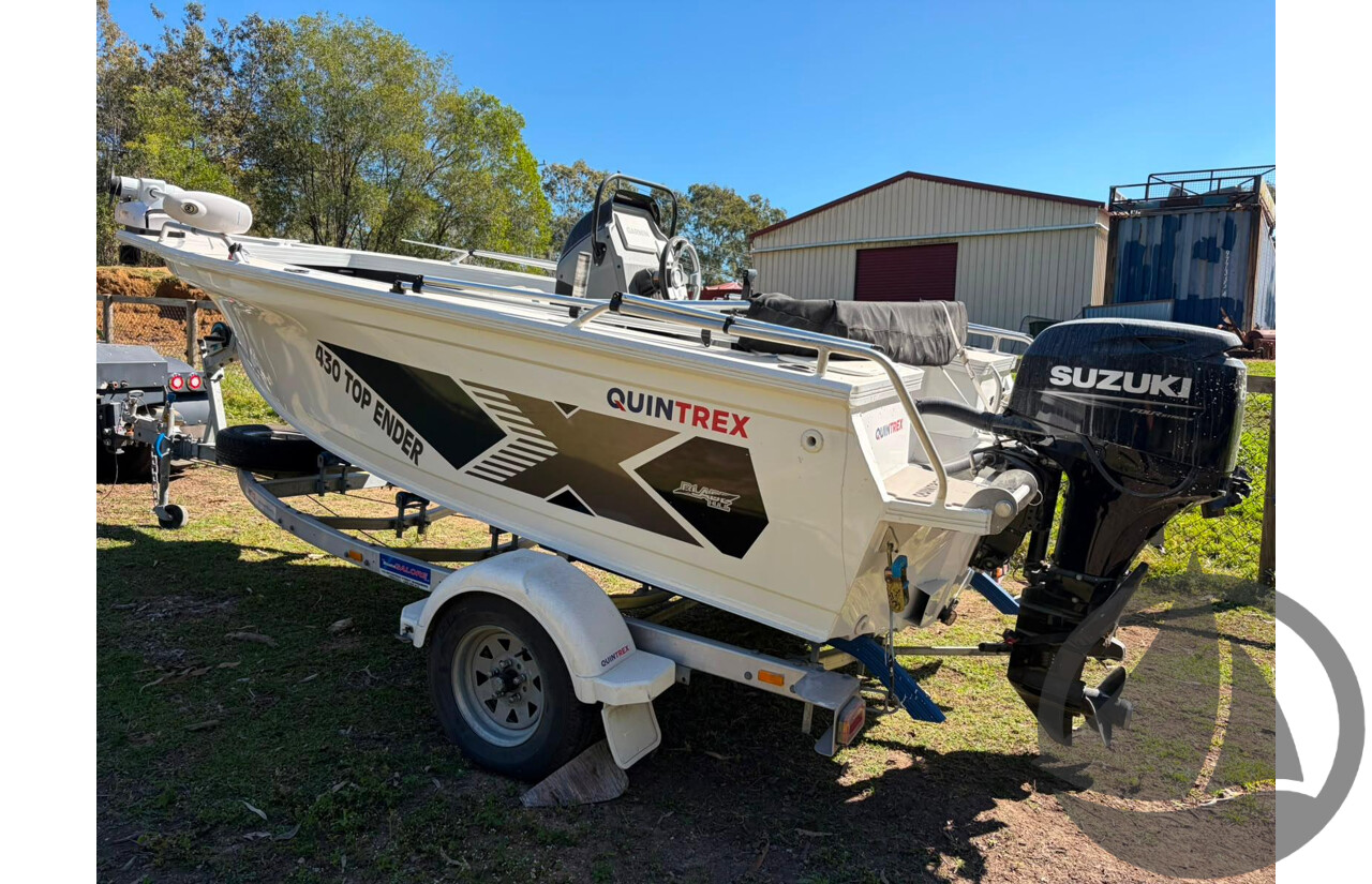 NO RESERVE INSURANCE - 2024 Quintrex 430 Topender, 60HP Suzuki 4 Stroke