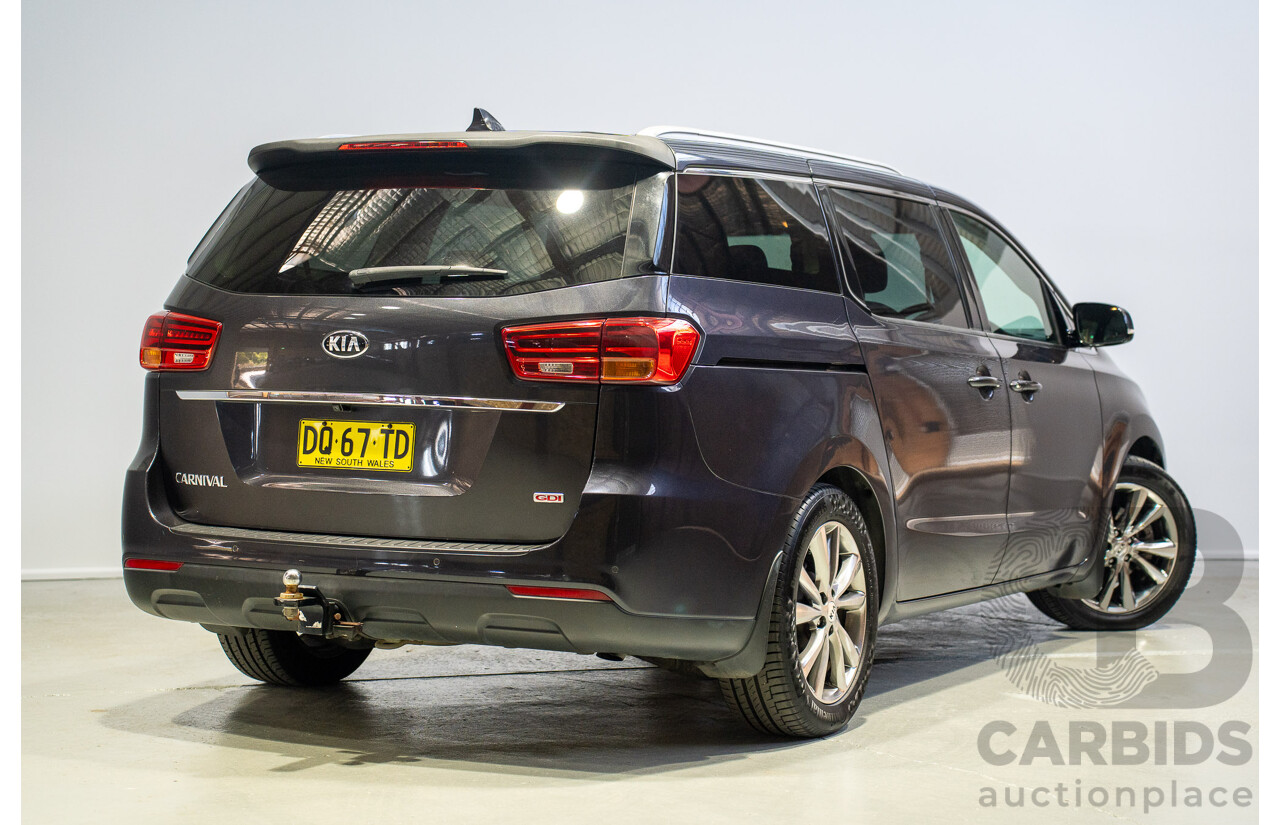 04/2018 Kia Carnival SLi YP PE MY19 4D Wagon Aurora Black Pearl 3.3L