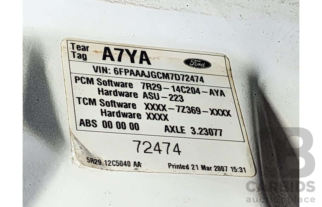03/2007 Ford Falcon XL (lpg) BF MKII Utility White 4.0L
