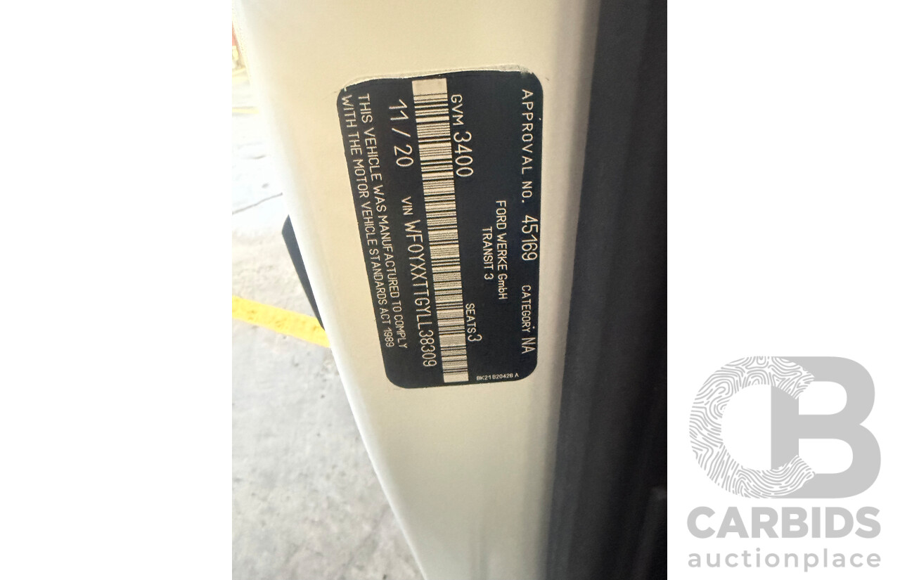 11/2020 Ford Transit Custom 340S (SWB) VN MY21.25 Van White Turbo Diesel 2.0L