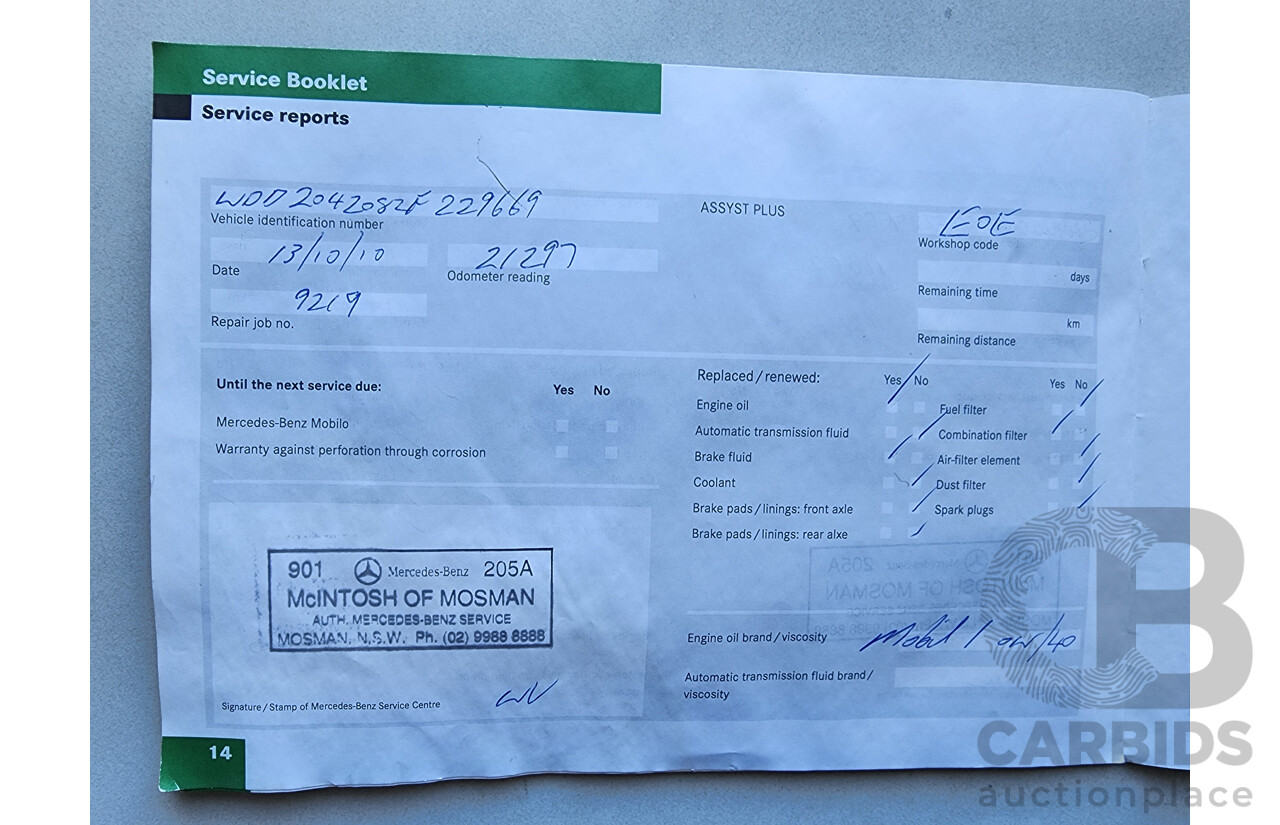 09/2008 Mercedes-Benz C220 CDI Classic (RWD) W204 4d Wagon Silver 2.1L
