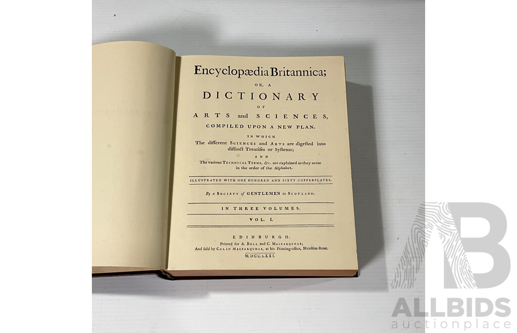 Set of Three Volumes of Encyclopaedia Britannica