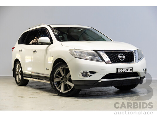 12/2015 Nissan Pathfinder Ti Hybrid(4x4) R52 4D Wagon White 2.5L
