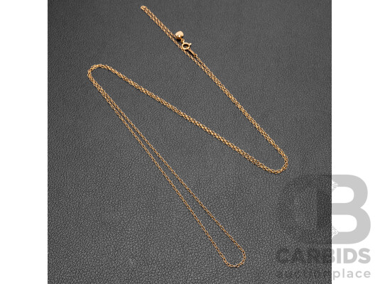 18ct Yellow Gold Fine Cable Link Adjustable Length Necklace
