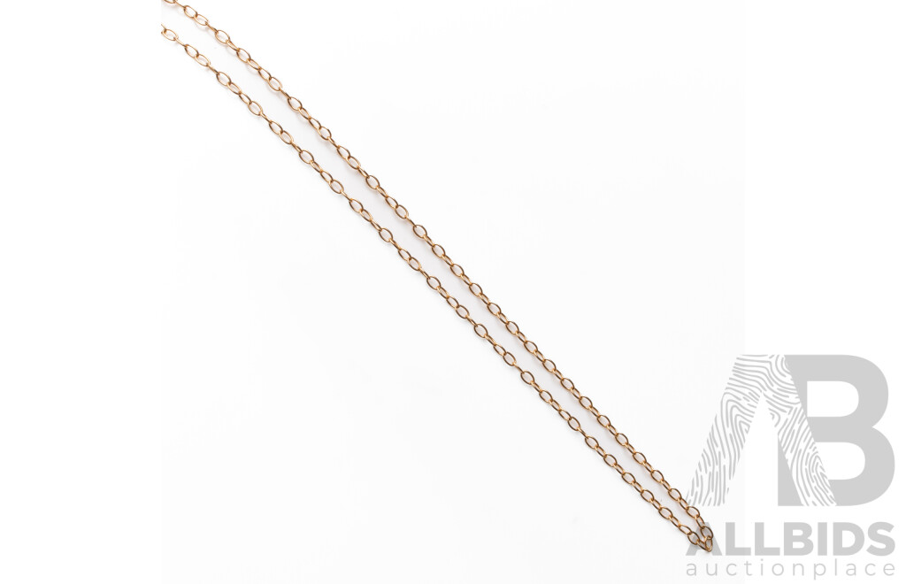18ct Yellow Gold Fine Cable Link Adjustable Length Necklace