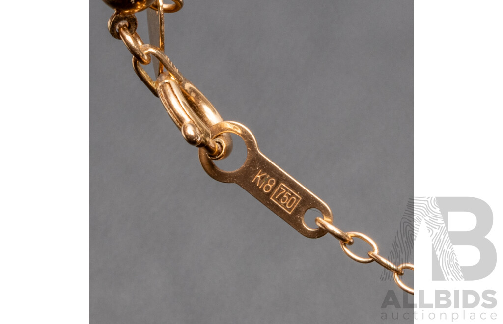 18ct Yellow Gold Fine Cable Link Adjustable Length Necklace