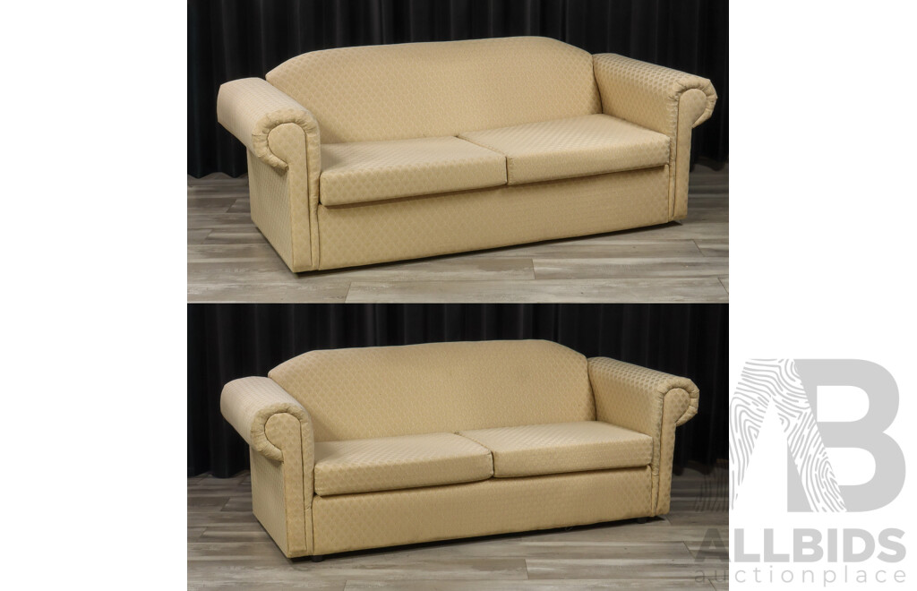 Pair of Fabric Two Seater Lounges