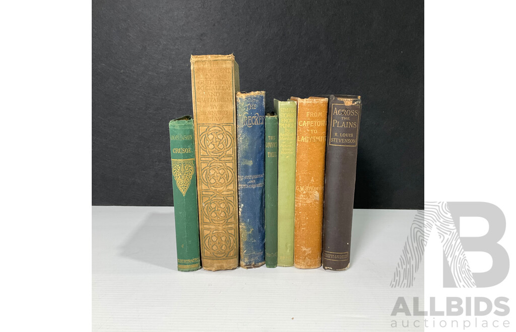 Collection of Seven Vintage Bound Books