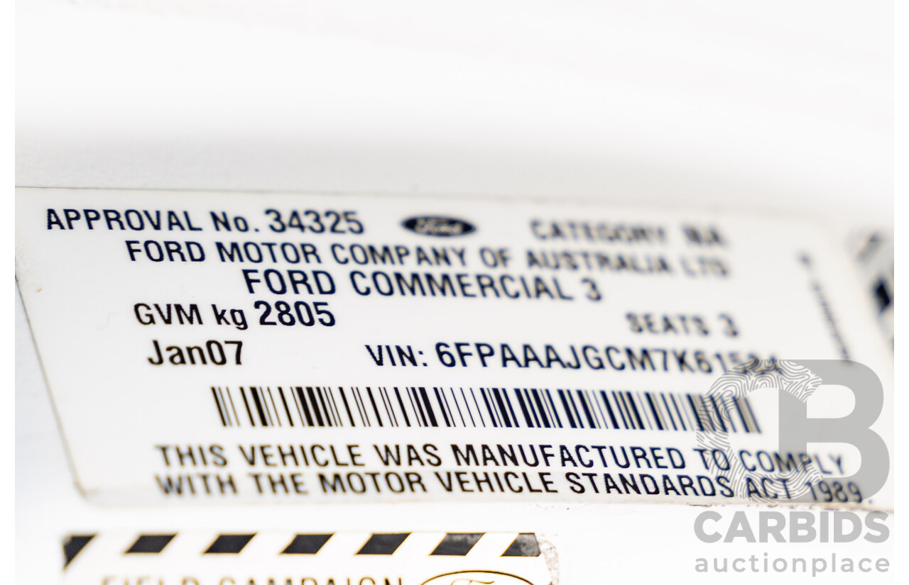 01/2007 Ford Falcon XL (LPG) RWD BF MKII C/Chas Winter White 4.0L
