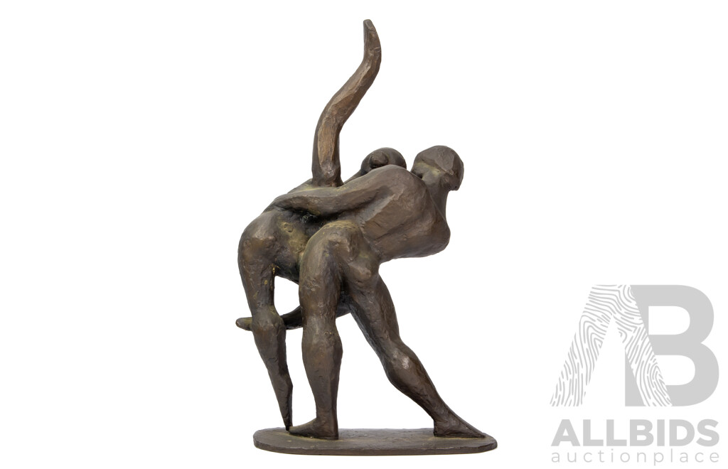 Large Cast Bronze of a Dancing Couple