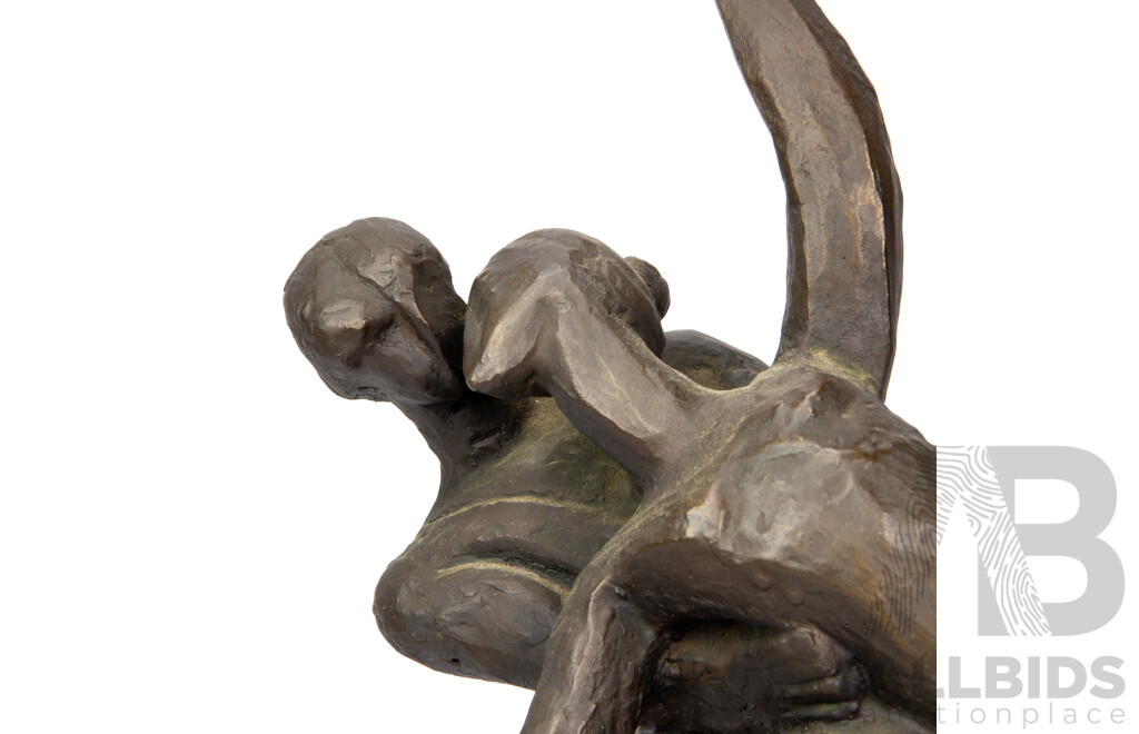 Large Cast Bronze of a Dancing Couple