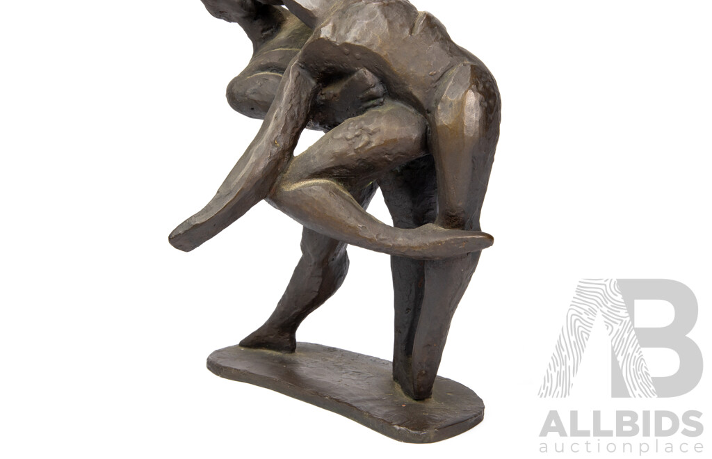 Large Cast Bronze of a Dancing Couple