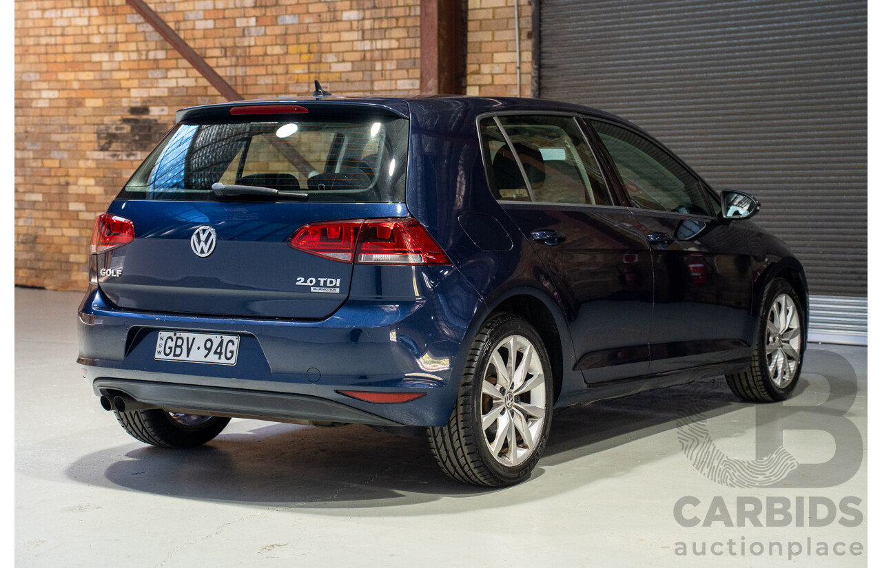 11/2013 Volkswagen Golf 110 TDI Highline 5d Hatchback Blue Turbo Diesel 2.0L