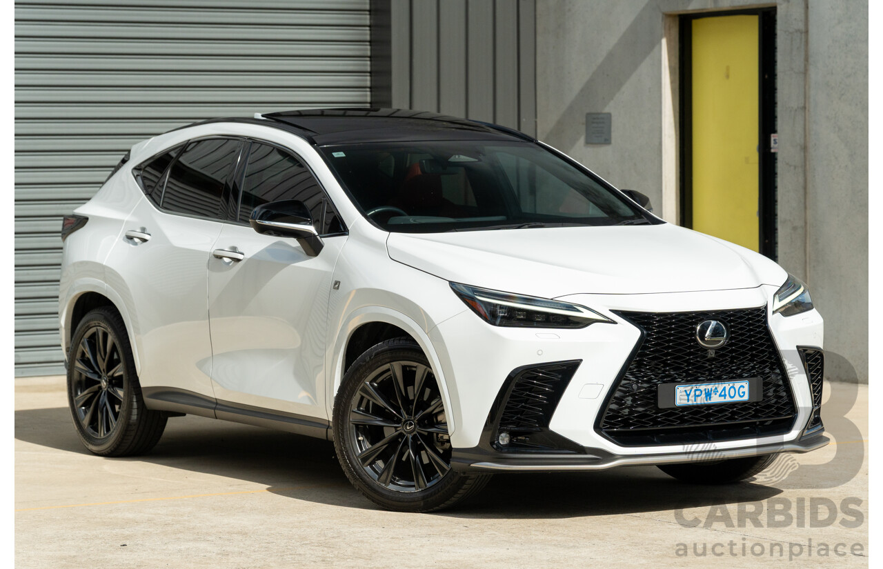 1/2022 Lexus NX350h F Sport (AWD) AAZH25R 4d Wagon Ultra White 2.5L - Hybrid