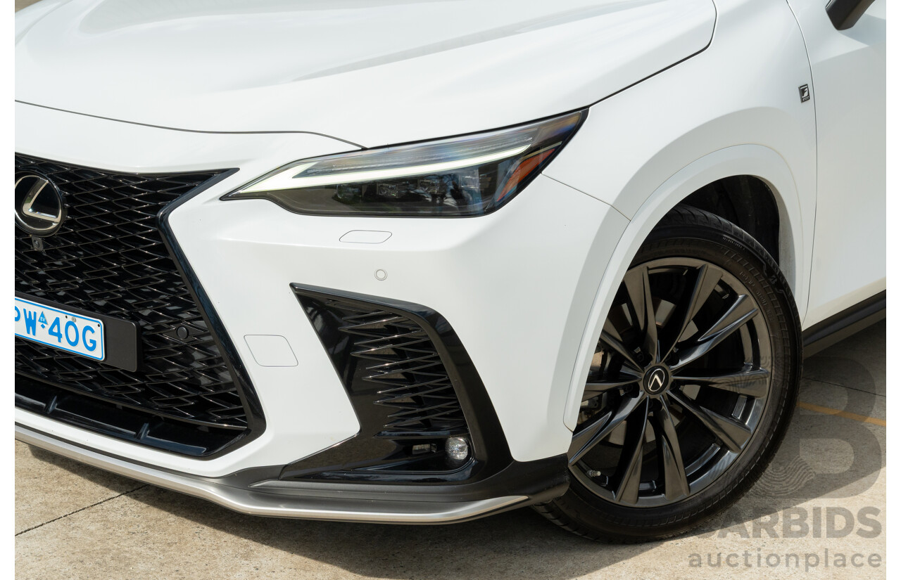 1/2022 Lexus NX350h F Sport (AWD) AAZH25R 4d Wagon Ultra White 2.5L - Hybrid