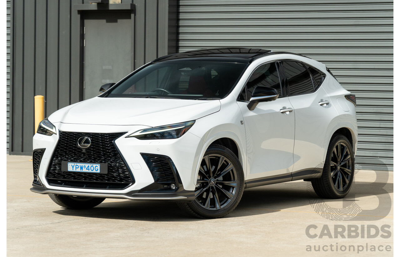 1/2022 Lexus NX350h F Sport (AWD) AAZH25R 4d Wagon Ultra White 2.5L - Hybrid