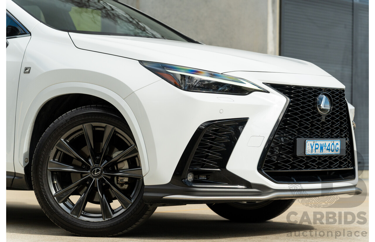 1/2022 Lexus NX350h F Sport (AWD) AAZH25R 4d Wagon Ultra White 2.5L - Hybrid