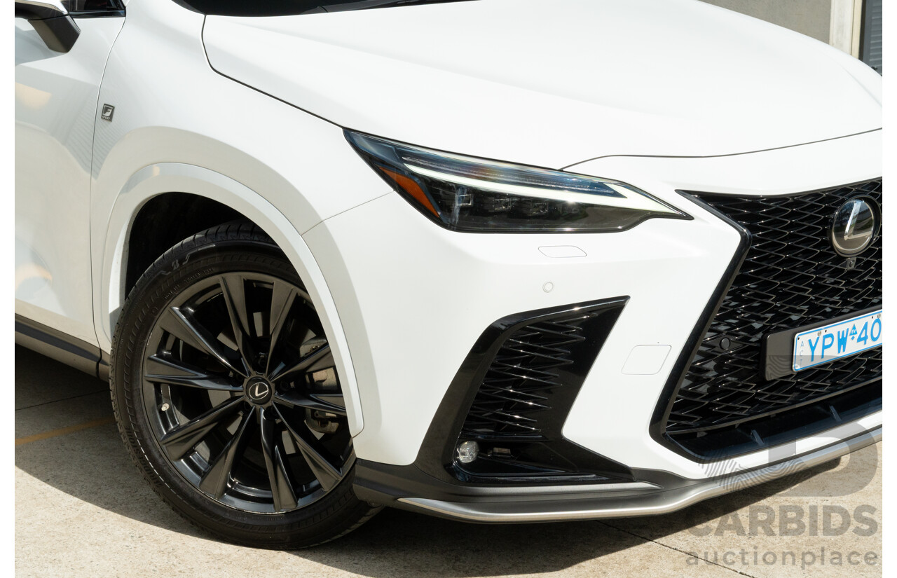 1/2022 Lexus NX350h F Sport (AWD) AAZH25R 4d Wagon Ultra White 2.5L - Hybrid