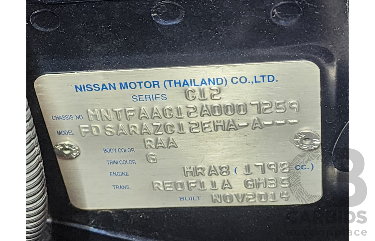 01/2015 Nissan Pulsar ST C12 SERIES 2 5d Hatchback Blue 1.8L