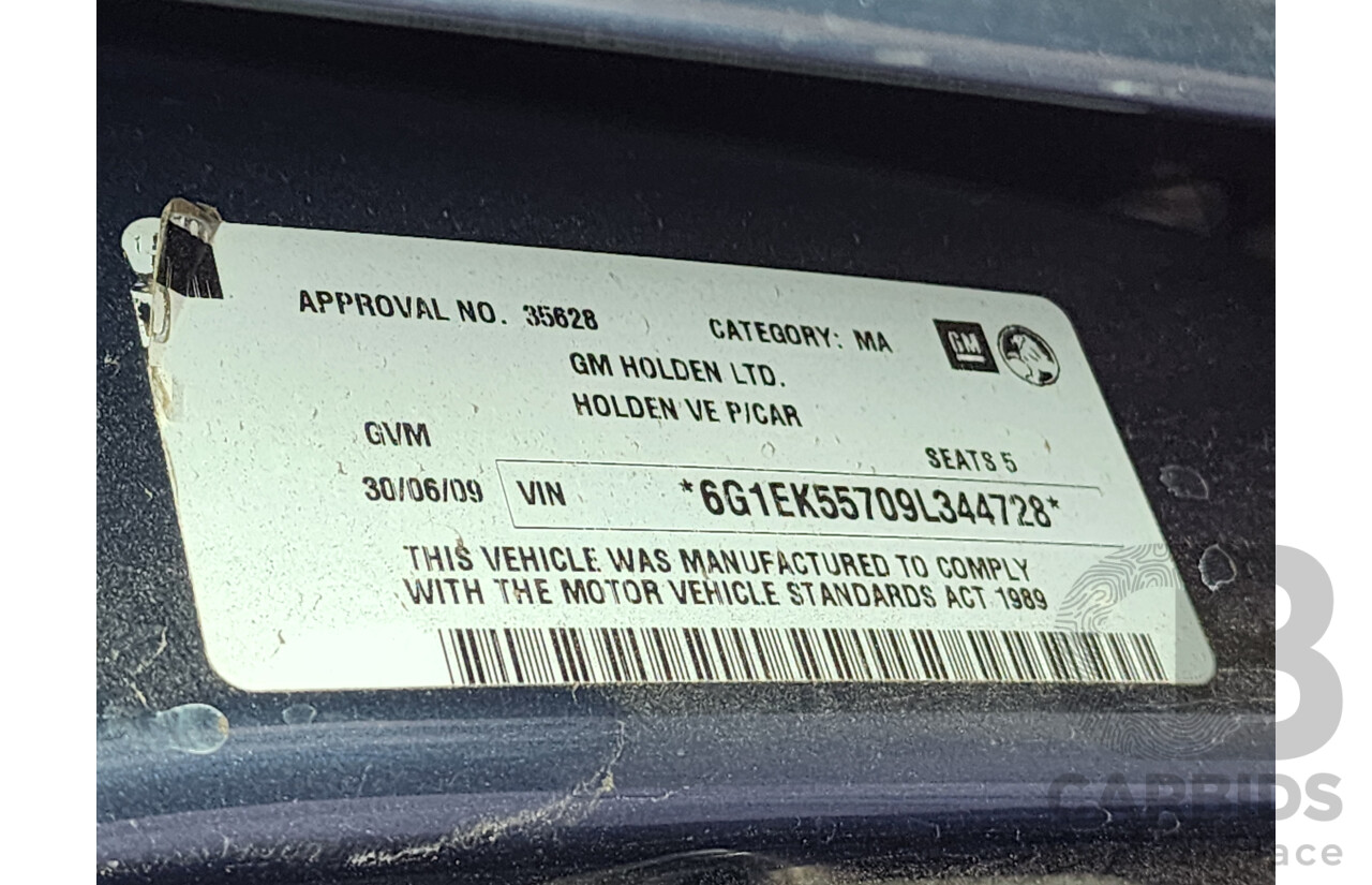06/2009 Holden Commodore SV6 VE MY09.5 4d Sedan Blue 3.6L