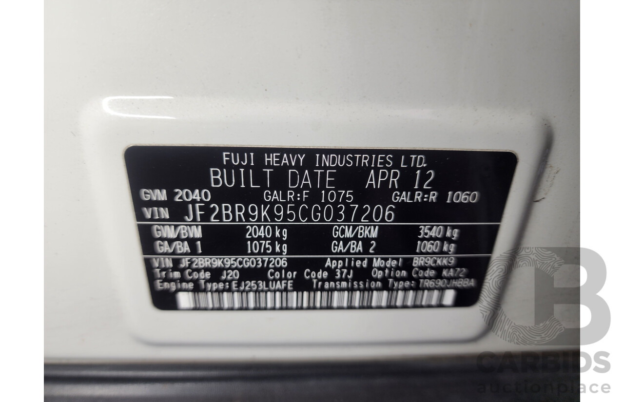 10/2012 Subaru Outback 2.5i MY12 4d Wagon White 2.5L