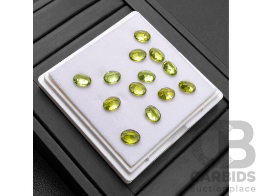 Collection of Oval Cut Natural Peridots - Lot of 13