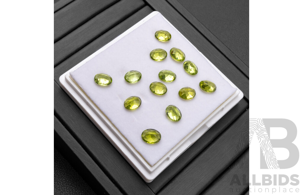 Collection of Oval Cut Natural Peridots - Lot of 13