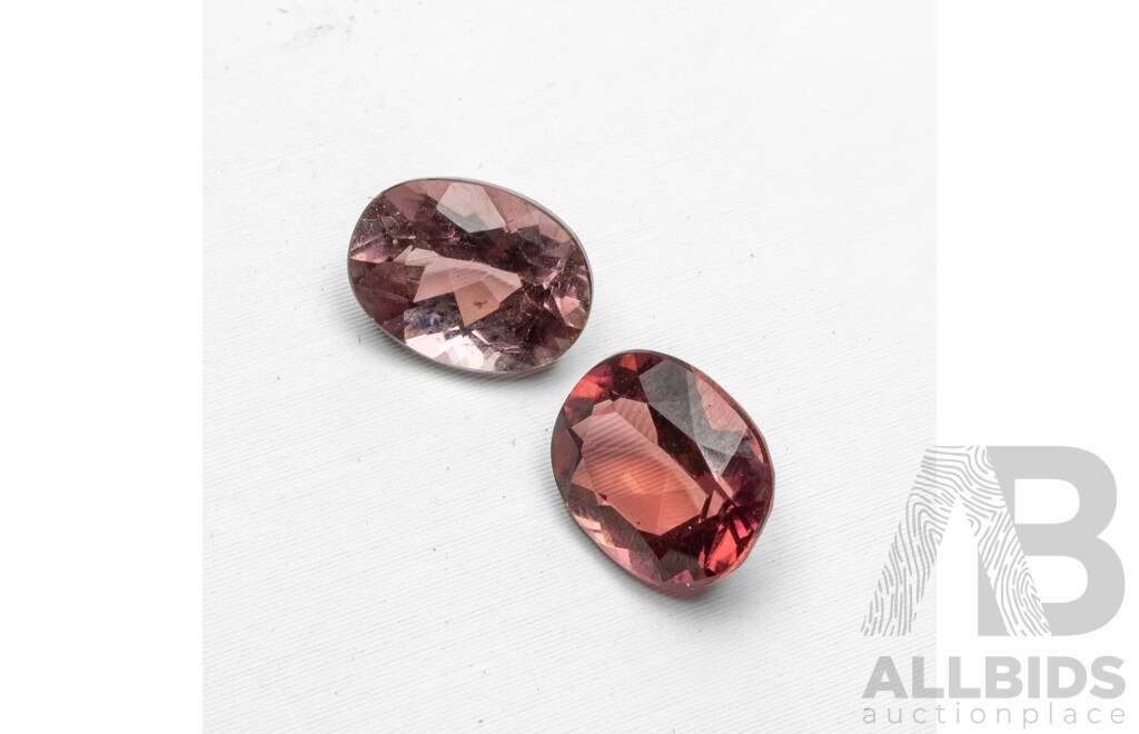 3.10cts of Natural Pink Oval Tourmalines - Lot of 2