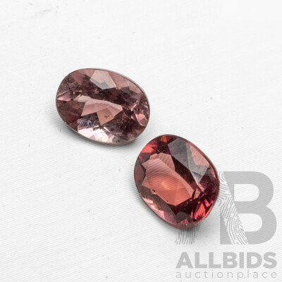 3.10cts of Natural Pink Oval Tourmalines - Lot of 2