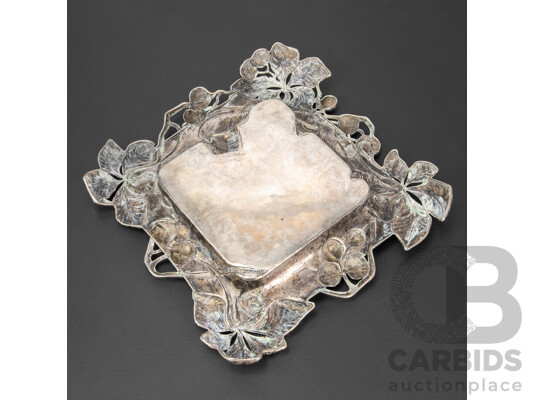 Austrian Silver Grapevine Repousse Dish