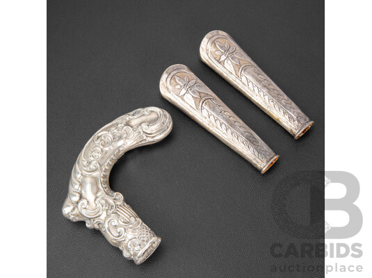 Vintage Silver Walking Cane and Cutlery Handles