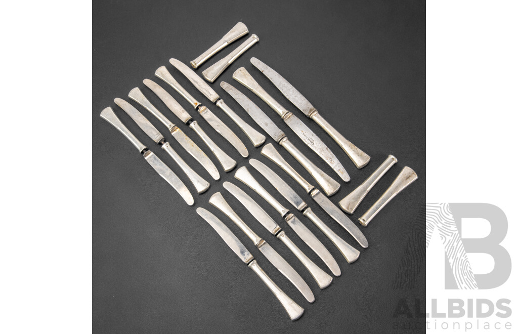 Collection of Antique C Hacklander Silver Knives  .800