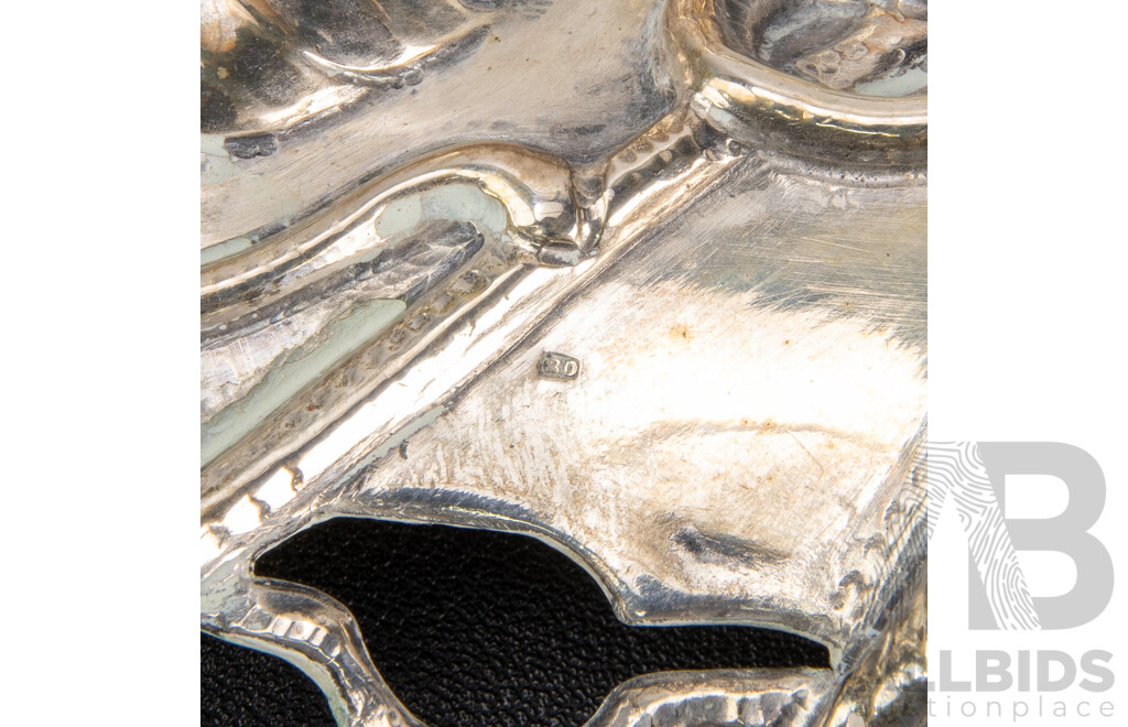 Austrian Silver Grapevine Repousse Dish