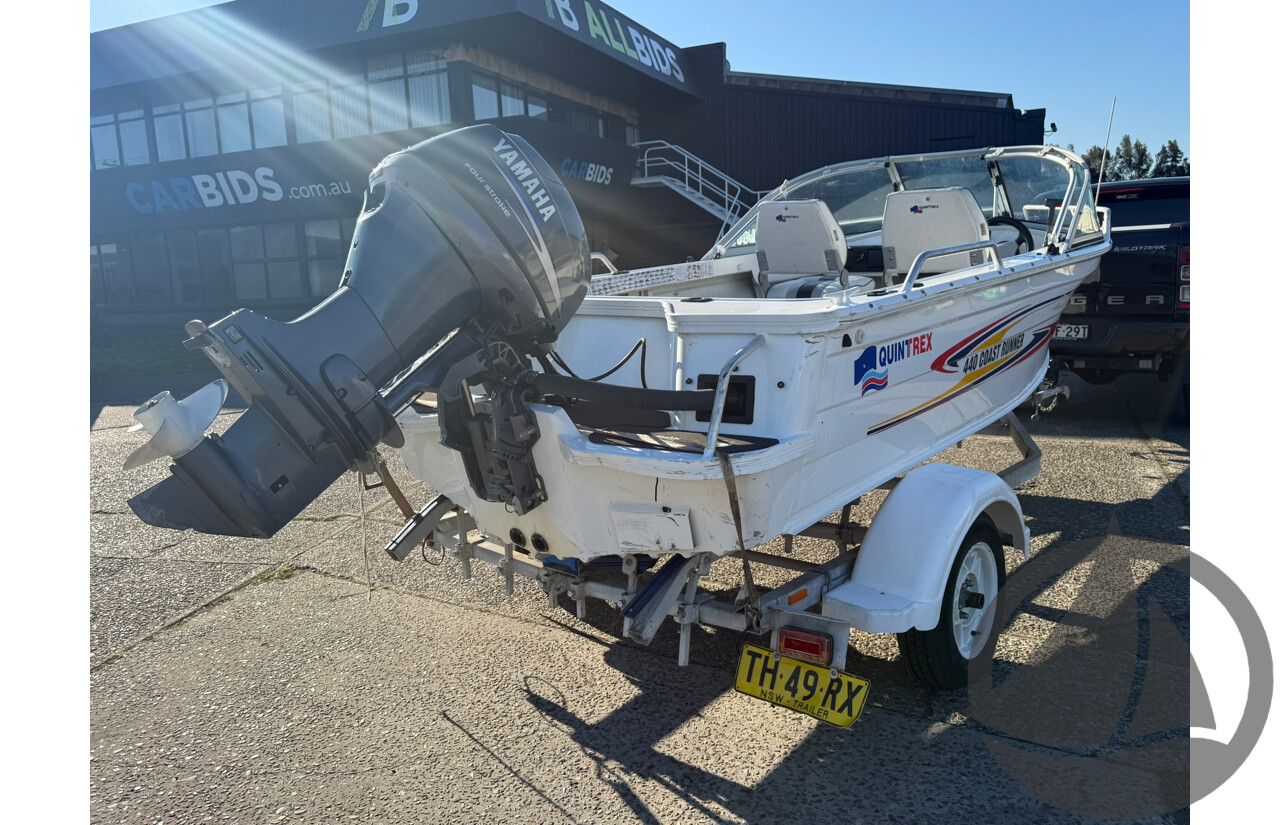 NO RESERVE INSURANCE - 2008 Quintrex 440 Cruiseabout, Yamaha 40HP