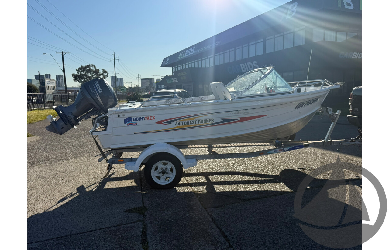 NO RESERVE INSURANCE - 2008 Quintrex 440 Cruiseabout, Yamaha 40HP