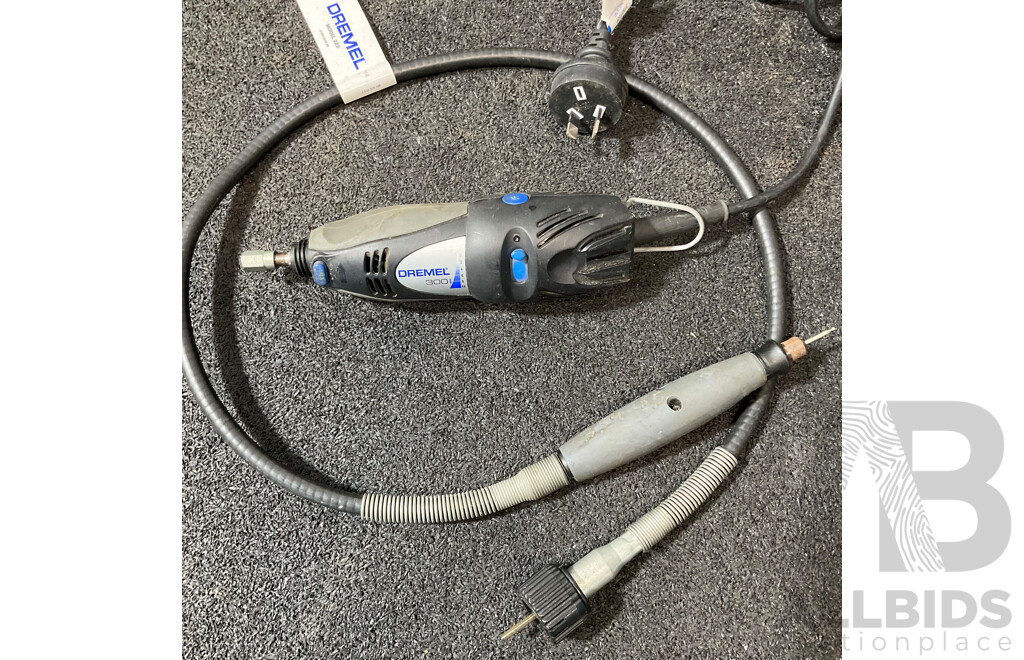 DREMEL 3001 Speed Rotary Tool with DREMEL Model 225 Flexibl Shaft Attachment - Lot of 2