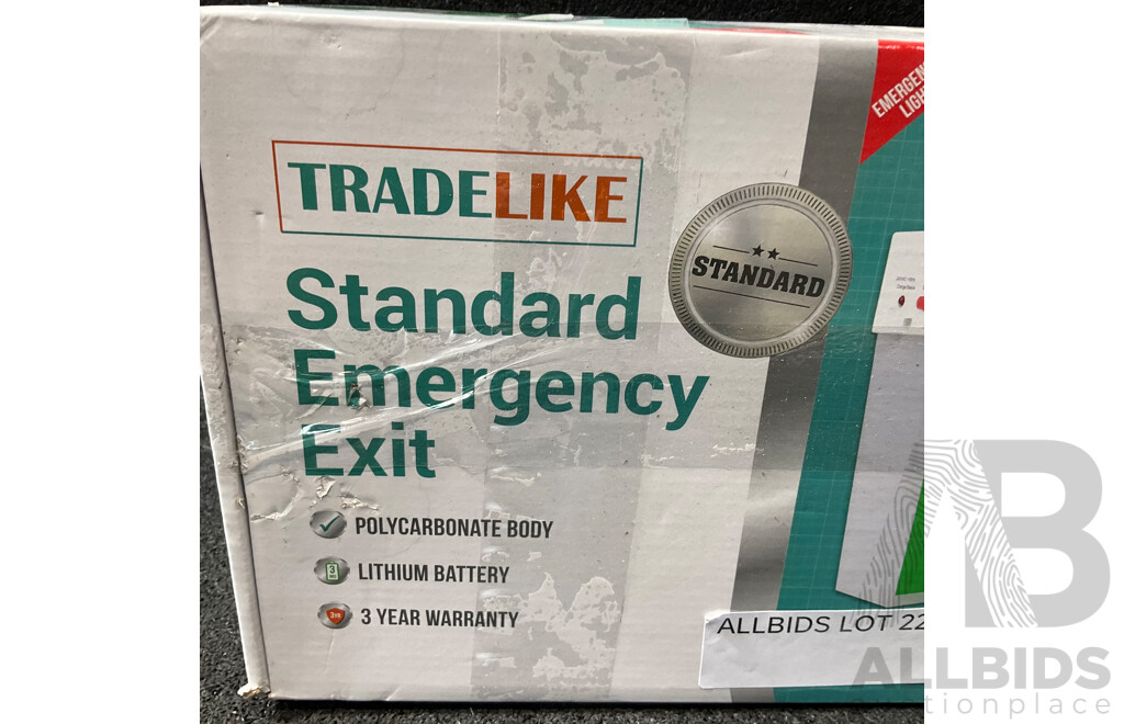 TRADELIKE Standard Emergency Exit Light - Lot of 2