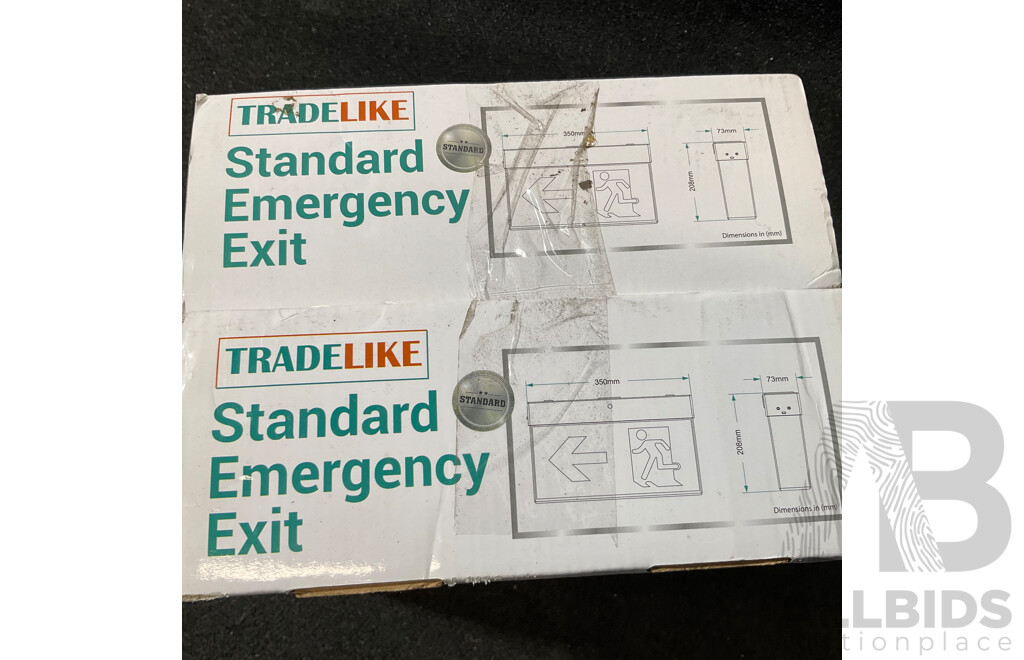 TRADELIKE Standard Emergency Exit Light - Lot of 2