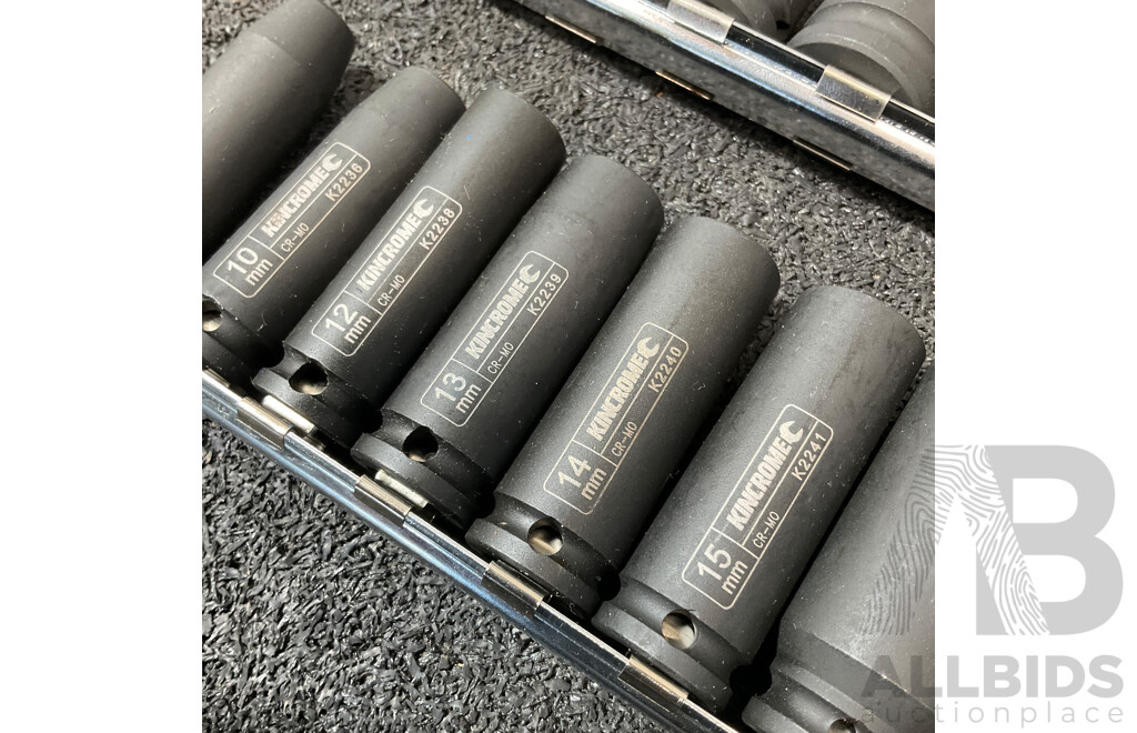 KINCROME and ToolPRO Impact Sockets, Adjustable Torque Wrench and 1/2'' SQ AIR Impact Wrench - Lot of 3
