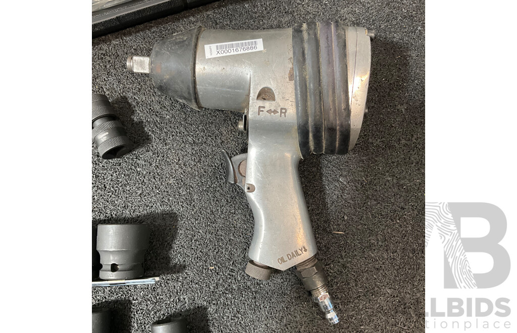 KINCROME and ToolPRO  Impact Sockets, Adjustable Torque Wrench and 1/2'' SQ AIR Impact Wrench - Lot of 3